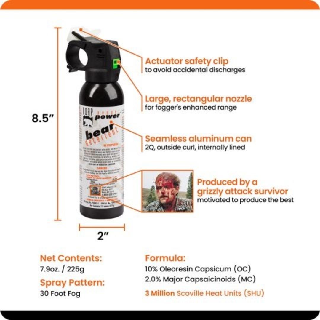 thumbnail image 2 of UDAP Pepper Power Bear Spray (2-Pack) – 30-Foot Fog Blast With Holsters – EPA Registered 2 of 3