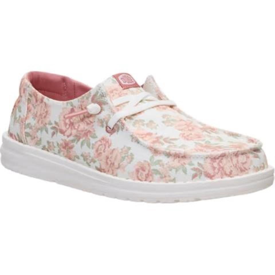 Snow White/Pink Floral Right Anlge