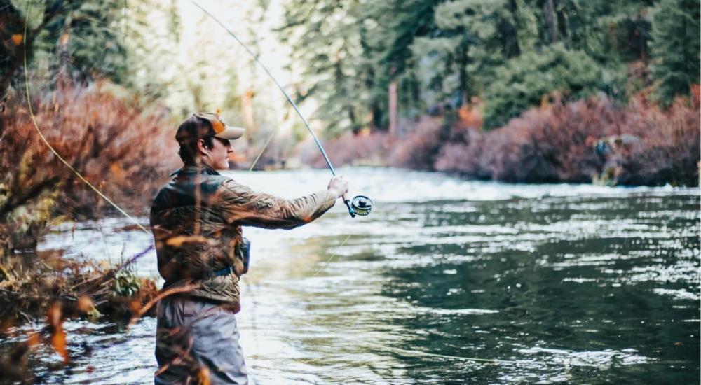 Man fly Fishing in a river